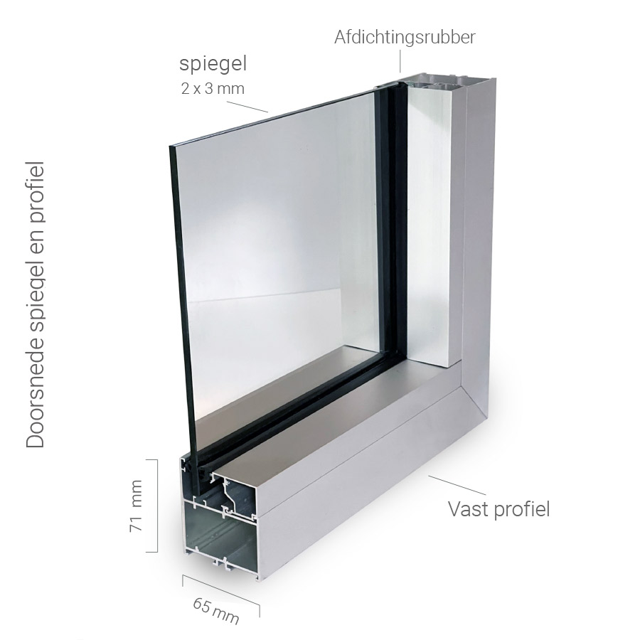 Manegespiegel voor buitenbak – Gelaagd glas 410 cm - Afbeelding 2